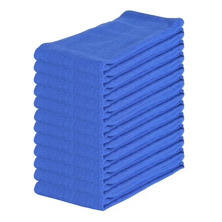 Monarch Huck Cotton Cleaning Towels 16x26 Blue (12pk) ABSBNT-BLUE